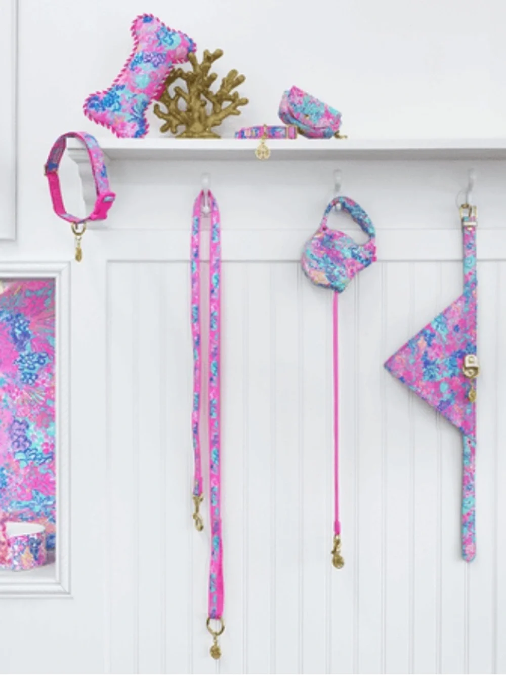 Lilly Pulitzer Pink and Blue Floral Dog Leash
